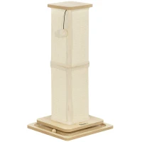 PawHut 3-in-1 Cat Scratching Post, 67cm Cat Scratcher w/ Track Ball Toy, Oak Tone(m-1)