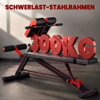 HOMCOM Hantelbank Fitnessbank Schrägbank Multifunktion Bauchtrainer Verstellbar Stahl Schwarz 64 x 146 x 73,5-85 cm(m-7)