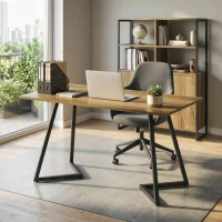 HOMCOM Juego de 4 Patas de Mesa Cuadradas Industriales para Muebles con Pies Ajustables 43x3x72 cm Negro(m-8)