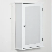 kleankin Specchio Bagno Contenitore con Anta Magnetica, Mobile Bagno con Specchio, Ripiano Regolabile, Bianco(m-1)