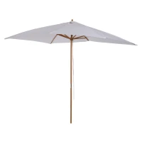 Outsunny Ombrellone m da Giardino 2x3 in Legno Laccato con Copertura Rimovibile, Bianco(m-11)