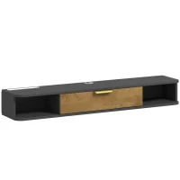 HOMCOM 120 cm Floating TV Stand with Storage - Charcoal Grey(m-1)