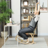 HOMCOM Ergonomischer Kniestuhl, Kniehocker Gesundheitsstuhl für Zuhause, Büro, Meditation Schwarz(m-8)