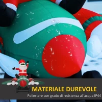 HOMCOM Babbo Natale Gonfiabile su Aereo 160cm con Luci LED Integrate, Decorazione Natalizia da Esterno(m-6)