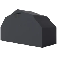 Outsunny Abri de moto extérieur tente à moto housse de protection en tissu Oxford, 2 fenêtres, 345 x 135 x 191 cm, noir(m-12)