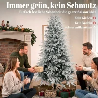 HOMCOM Schneebeflockter Weihnachtsbaum 180 cm mit 1920 Spitzen, Klappsystem, künstlich, voll(m-4)