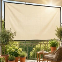 Outsunny Sun Shade Sail UV Protection Canopy with Stainless Steel Eyelets for Patio Garden 2 x 3 m Beige(m-8)