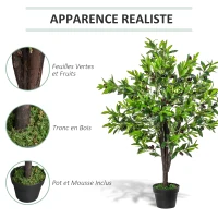 Outsunny Arbre Artificiel Olivier Plante Artificiel Hauteur 1,2 m Tronc Branches Lichen Feuilles Grand réalisme Pot Inclus(m-5)