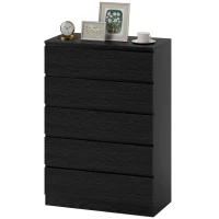 HOMCOM Chest of Drawers, 5 Drawer Dresser, Modern Storage Cabinet with 5 Drawers, for Bedroom, Living Room, Black(m-11)
