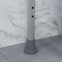 HOMCOM Sedia Comoda WC per Anziani e Disabili 4 in 1 Regolabile in Altezza con Braccioli Imbottiti, Grigio(m-9)