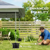 Outsunny 3.6 x 3.6m Pop-Up Gazebo, with Accessories - Grey(m-8)