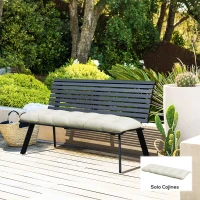 Outsunny Cojín para Banco de Jardín o Balancín128x48x8 cm con 2 Cordones de Fijación Impermeable y Protección UV 50+ Crema(m-2)