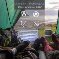 Outsunny Lampe anti-moustique, tueur d'insectes électrique UV 30W, tue-mouche électrique, piège à moustique, efficace sur une surface de 60 m², pour intérieur et extérieur, gris(m-4)