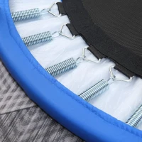 HOMCOM Φ96cm Mini Fitness Trampoline Home Gym Yoga Exercise Rebounder Indoor Outdoor Jumper with Safety Pad, Support Up to 100 KG, Blue and Black(m-8)
