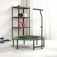 HOMCOM Mini Round Steel Frame Trampoline w/ Adjustable Handle, Green(m-10)