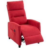 HOMCOM Poltrona Massaggiante e Reclinabile a 160° con Poggiapiedi e Telecomando, 66x91x108 cm, in Ciniglia Rosso Vino(m-11)