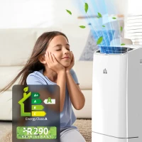 HOMCOM 14000 BTU Mobile Air Conditioner, Smart Home WiFi Compatible, with Heater, Cooler, Dehumidifier, Fan, 24H Timer(m-6)
