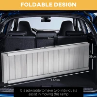 HOMCOM 4ft Folding Aluminum Wheelchair Ramp Scooter Portable Mobility Assist Suitcase Access Aid Disabled(m-6)