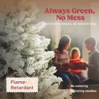 HOMCOM 6ft Snow Flocked Artificial Christmas Tree(m-4)