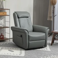 HOMCOM Kneading Faux Leather Electric Massage Recliner - Grey(m-2)