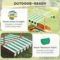 Outsunny Kids Square Wooden Sandpit, Children Sandbox Outdoor Playset(m-5)