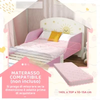 AIYAPLAY Letto per Bambini 3-8 Anni Basso in Legno con Spazio Contenitore e Sponde Laterali, 150x77x60 cm, Rosa(m-8)