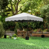 Outsunny Carpa Plegable 3x3m con Protección UV Altura Ajustable y Bolsa con Ruedas para 6-9 Personas Blanco(m-9)