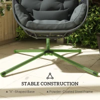 Outsunny Hanging Egg Chair, with Cushion - Dark Grey(m-6)