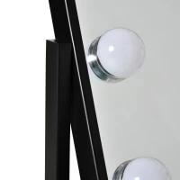 HOMCOM Specchio Trucco Illuminato Inclinabile con 12 Luci LED e Luminosità Regolabile, 32.8Lx11x47.4cm(m-8)