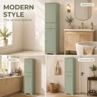 HOMCOM Tall Bathroom Cabinet with Arched Doors - Light Green(m-5)
