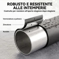Outsunny Portalegna da Interno ed Esterno in Acciaio Zincato con Copertura e Borsa in Oxford 600D, Portata 300 kg, Nero(m-7)