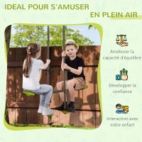 Outsunny Balançoire agrès vis-à-vis pour les enfants en acier et plastique pour portique - 3 à 6 ans 97,5 x 23 x 170 cm vert(m-4)