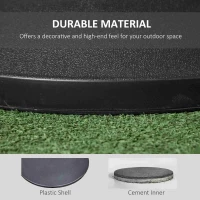 Outsunny 25 kg Parasol Base, Heavy Duty Concrete Patio Umbrella Stand with Adjustable Knob, 49 cm Round Garden Parasol Holder for 35 to 48 mm Poles, Black(m-4)