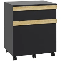 Vinsetto Caisson de bureau à roulettes avec 2 tiroirs coulissants trieur à dossiers 48 x 40 x 59,5 cm noir(m-11)