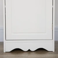 HOMCOM Mobiletto del Bagno a Torre 3 Ripiani Regolabili su 3 Livelli e 1 Ampio Armadietto Inferiore Manopole sull'Anta MDF Bianco 40x23x160cm(m-9)