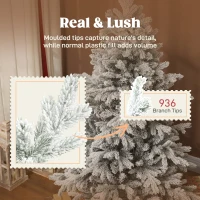 HOMCOM 5ft Snow Flocked Artificial Christmas Tree(m-5)
