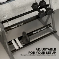SPORTNOW 3-Tier Adjustable Dumbbell Rack, Heavy-Duty Weight Rack for Dumbbells, Kettlebells and Multiple Balls, Space-Saving Weight Storage Stand for Home Gym, 200 KG Capacity(m-5)
