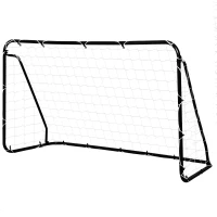 HOMCOM But de football - cage de foot - but d'entrainement dim. 203L x 81l x 120H cm - châssis métal époxy polyester - piquets inclus - noir(m-10)