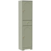 HOMCOM Tall Bathroom Cabinet with Arched Doors - Light Green(m-1)