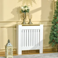 HOMCOM Cubreradiador de MDF Cubierta para Radiador para Salón Dormitorio Pasillo 78x19x83 cm Blanco(m-2)