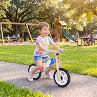 AIYAPLAY Kinder Laufrad 3-5 Jahre Baby bis 50 kg Holz Lauflernrad mit EVA-Rädern Höhenverstellbarer Sitz Naturholz(m-9)