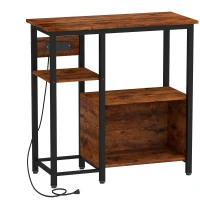 PawHut Fish Tank Stand with Power Outlets Aquarium Stand with Cabinet 20-29 Gallon Tanks Tiger Wood Grain(m-1)