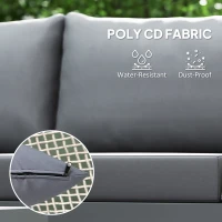 Outsunny Thee-Piece 'L' Rattan Sofa Set - Grey(m-6)
