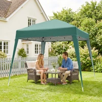 Outsunny Tonnelle barnum de jardin pop-up pliant 2,4 x 2,4 m acier polyester anti UV avec sac de transport vert foncé(m-9)