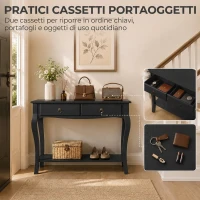 HOMCOM Tavolo Consolle Moderna con 2 Cassetti, 100 cm, Nero(m-5)