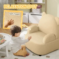 AIYAPLAY Kids Armchair, Bear Shaped Toddler Chair for Bedroom Playroom Living Room, Aged 18 Months to 3 Years - Khaki(m-5)