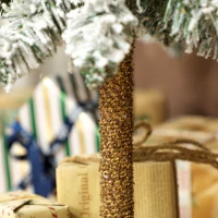 HOMCOM Set of 3 Pencil Flocked Christmas Tree, 3ft 4ft 5ft(m-9)