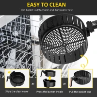 HOMCOM 5.5L 1700W Air Fryer, with Digital Display, 80-200℃ Temperature(m-8)
