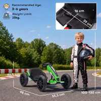 AIYAPLAY Gokart Elétrico para Crianças 12V com 2 motores, assento ajustável em 4 posições, arranque suave, EVA-Rodas, faróis LED(m-3)