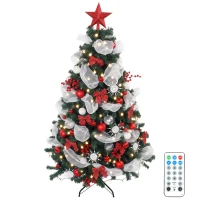 HOMCOM Weihnachtsbaum 180cm mit 200 LED-Lichtern Fernbedienung, 8 Modi, 800 Spitzen(m-8)